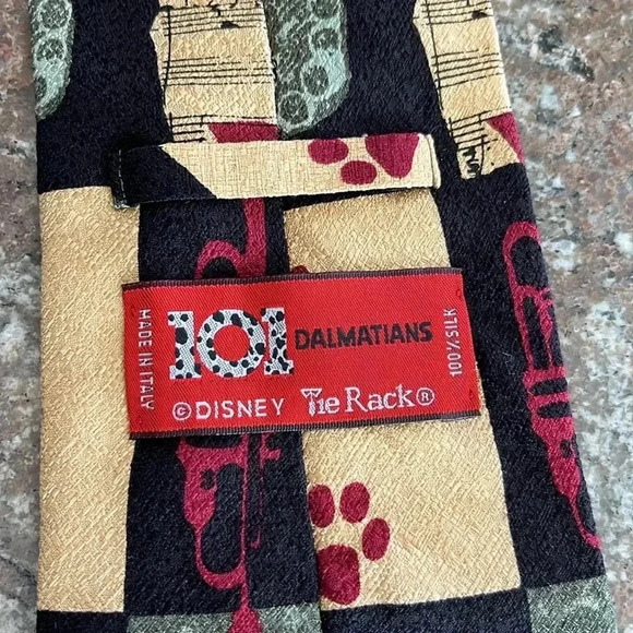 Disney 101 Dalmations Neck Tie Music Teacher Made in Italy 100% Silk Tie Rack - Picture 5 of 7